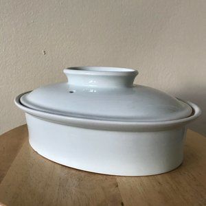 Hall China Casserole Dish With Cover Lid Oval Mint Green - Vintage USA